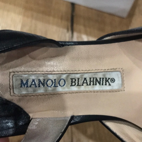 Manolo Blahnik Black Sling Back Heels - Picture 8 of 12
